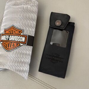 Harley-Davidson Black Leather Travelmate Phone Holder Belt Clip Case 97640-02V